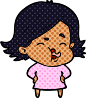 cartoon girl pulling face png