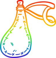 rainbow gradient line drawing of a old water flask png