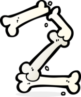 cartoon halloween bone number png