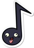 adesivo di una nota musicale simpatico cartone animato png