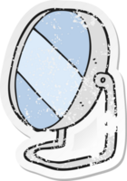 retro bedrövad klistermärke av en tecknad serie badrum spegel png