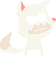 renard agacé de dessin animé de style plat couleur png