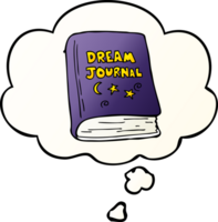 cartoon dream journal with thought bubble in smooth gradient style png