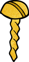 cartoon doodle old brass screw png