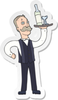 sticker of a cartoon waiter png