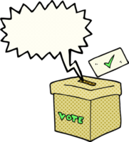 hand drawn comic book speech bubble cartoon ballot box png