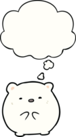 cartoon polar bear with thought bubble png