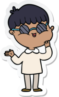 sticker of a cartoon boy wearing spectacles png