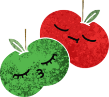 retro ilustración estilo dibujos animados de un manzanas png