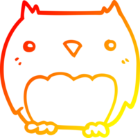 warm gradient line drawing of a cute cartoon owl png