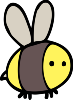 hand drawn doodle style cartoon bee png