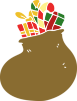 caricatura, garabato, bolsa, de, regalos de navidad png