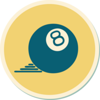 sticker of tattoo in traditional style of 8 ball png