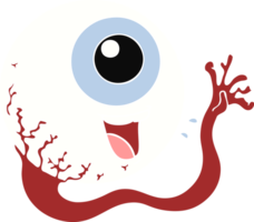 flat color style cartoon eyeball laughing png