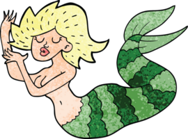 caricatura, garabato, mujer, sirena png