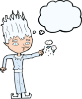 dibujos animados de jack frost con burbuja de pensamiento png