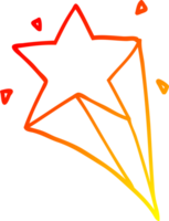 warm gradient line drawing of a cartoon star png