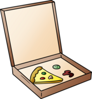 hand drawn gradient cartoon doodle of a slice of pizza png