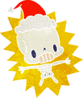 hand- getrokken Kerstmis retro tekenfilm van kawaii skelet png