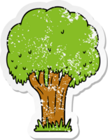 hand drawn distressed sticker cartoon doodle of a summer tree png