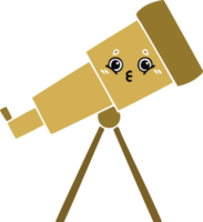 plat Couleur rétro dessin animé de une télescope png