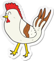 sticker of a cartoon chicken png