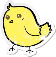adesivo retrô angustiado de um pássaro de desenho animado png