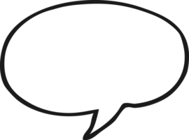 hand drawn black and white cartoon speech bubble png