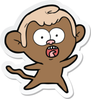 sticker of a cartoon shocked monkey png