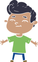 homem de desenho animado de estilo de cor plana feliz png