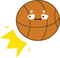 flat color retro cartoon of a basketball png