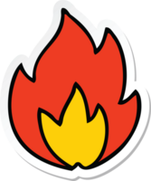 sticker of a cute cartoon fire png