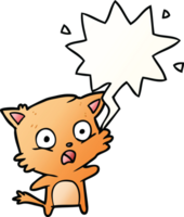 cartoon cat with speech bubble in smooth gradient style png