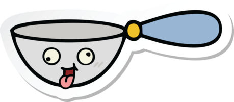 sticker of a cute cartoon measuring spoon png