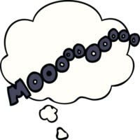 cartoon moo noise with thought bubble png