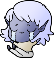 niña elfa llorando de dibujos animados png