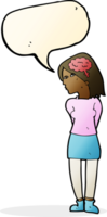 cartoon brainy woman with speech bubble png