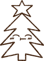 dibujo al carboncillo del arbol de navidad png