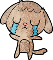 cute cartoon dog crying png