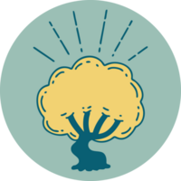 icon of a tattoo style tree png