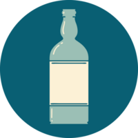 iconic tattoo style image of a bottle png