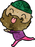 running man with beard sticking out tongue png