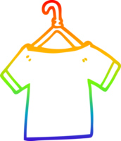 arc en ciel pente ligne dessin de une dessin animé t chemise sur cintre png