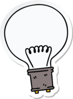 sticker of a quirky hand drawn cartoon light bulb png