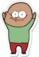 sticker van een cartoon kale man die staart png