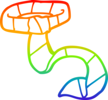 rainbow gradient line drawing of a cartoon striped tie png