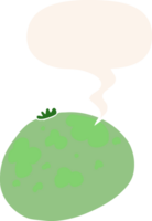 cartoon squash with speech bubble in retro style png