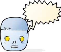 cabeza de robot de dibujos animados con burbujas de discurso png