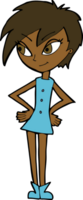 cartoon girl with hands on hips png