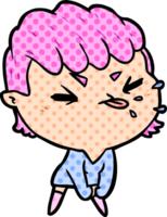 cute cartoon rude girl png